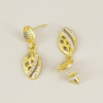 Micro Gold Plated AD Drop Earrings for Women