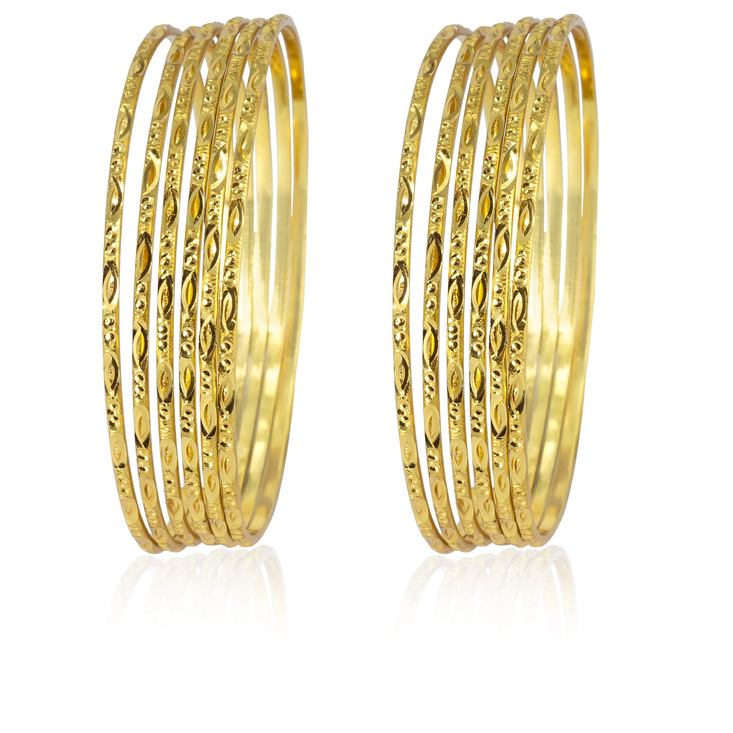 Set of 12 Anti-Tarnish 1 Gram Gold Plated Minimal Bangle Set