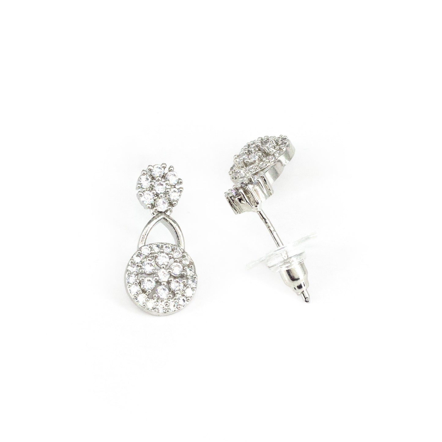 Silver Plated AD Studs Earring for Women