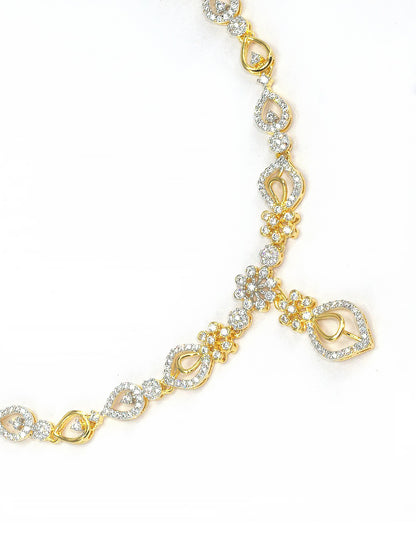 Floral American Diamond Jewellery Set