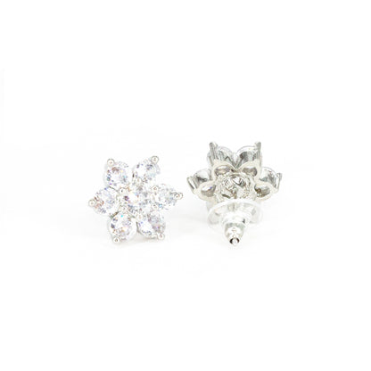 Rhodium Plated AD Studs Earrings for Women