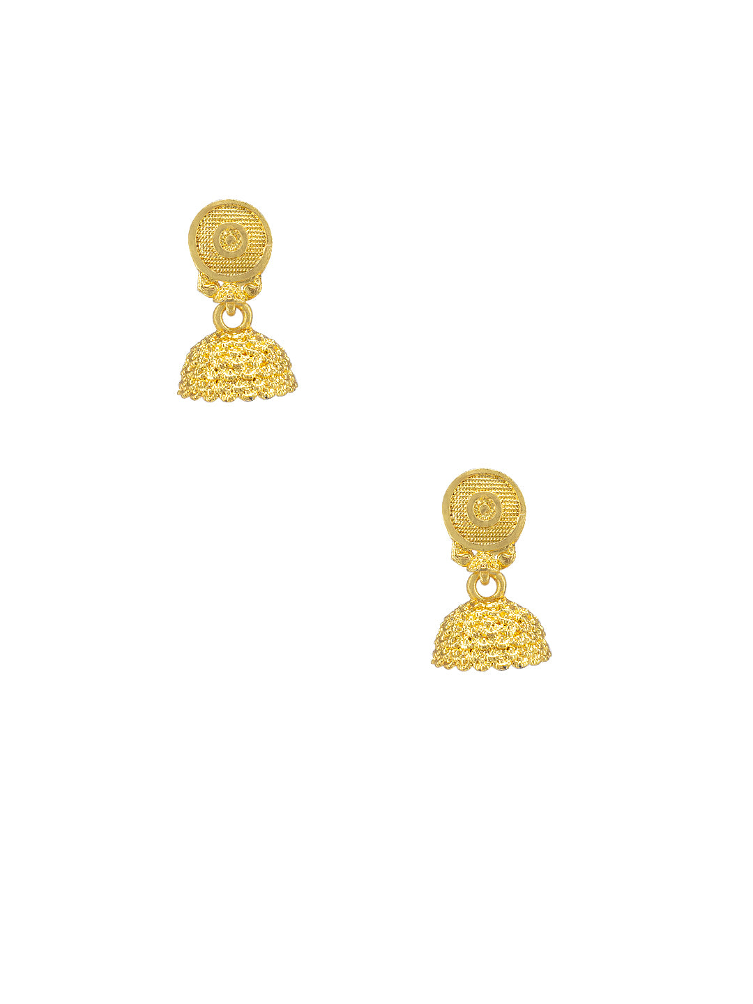Gold Plated Circular Jhumki Earrings