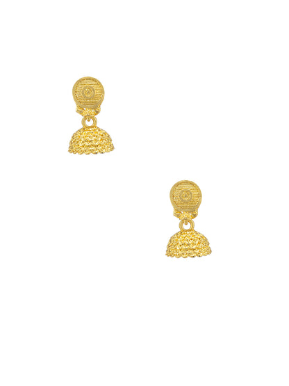 Gold Plated Circular Jhumki Earrings