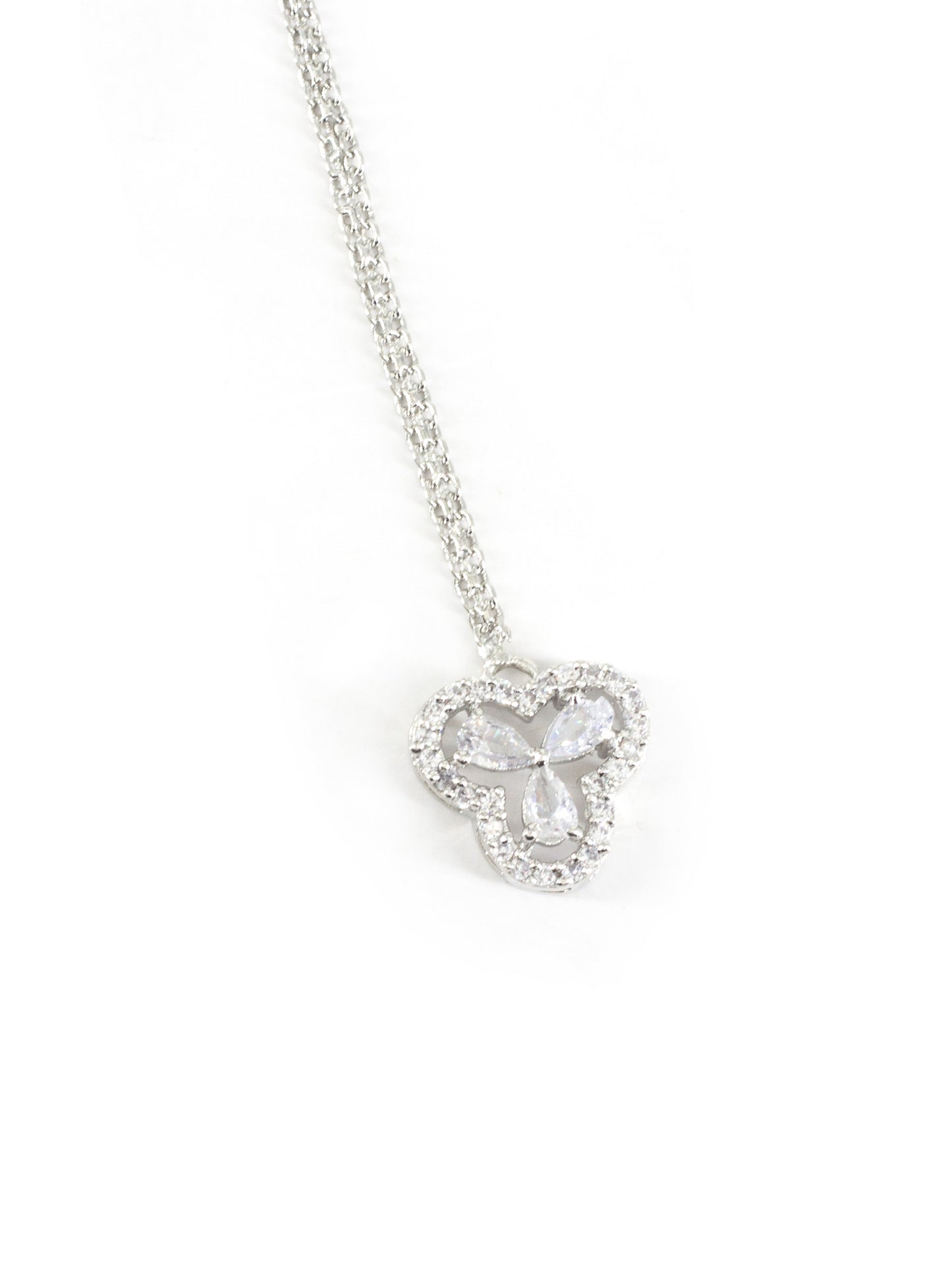 Silver Plated Floral AD Maang Tikka for Women
