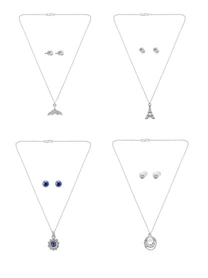 Pack of 4 Pendants & Earrings Set Gift