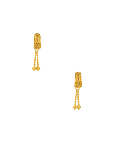 Gold Plated Traditional Floral Drop Earrings