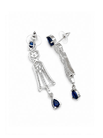 Silver Plated Blue AD Jewellery Set for Women