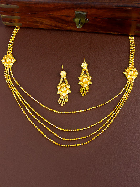Minimal Gold-Plated Layered String Jewellery Set