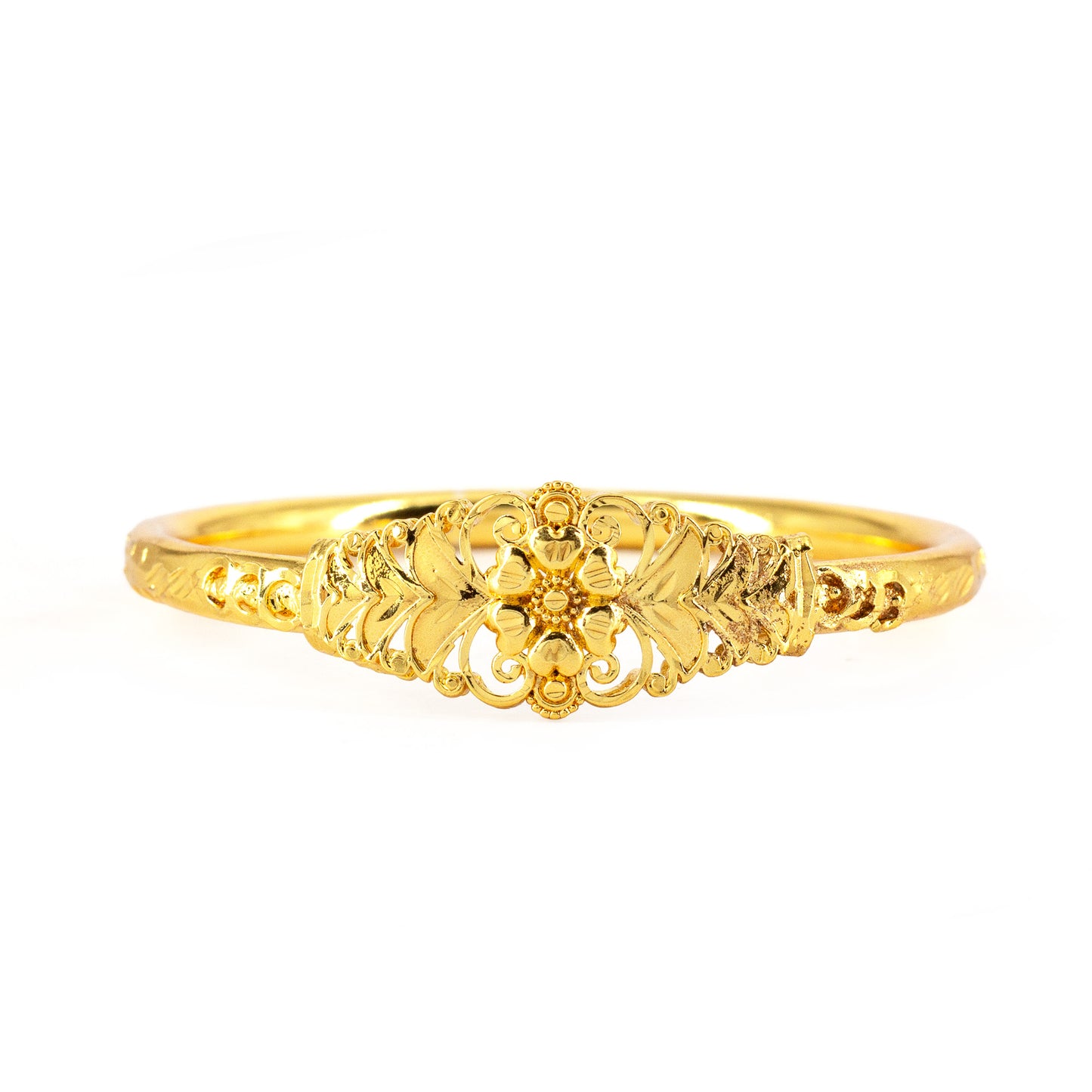 Gold Plated Floral Openable Kada Bracelet for Women