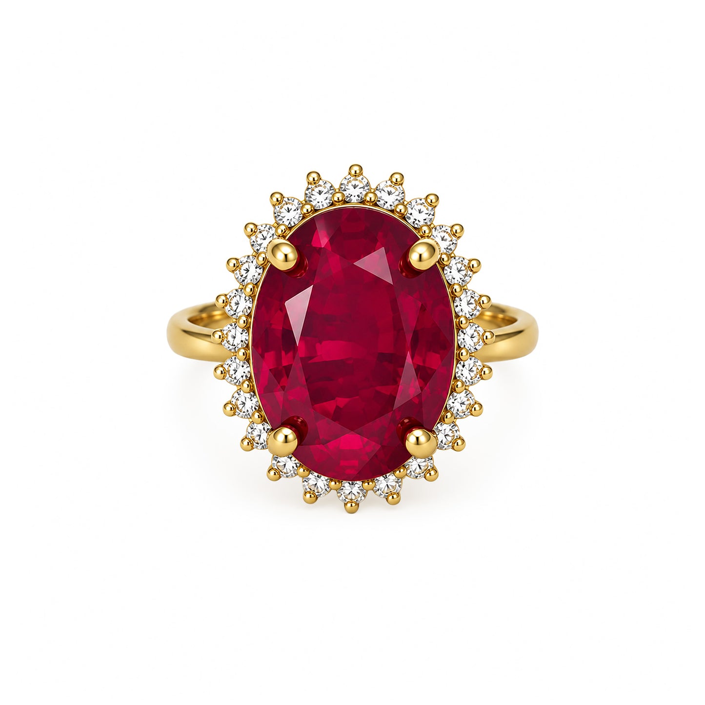 Antique Gold Plated Red AD Finger Ring for Women