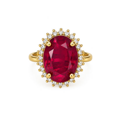 Antique Gold Plated Red AD Finger Ring for Women
