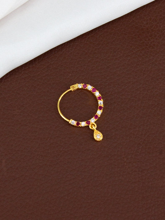 Gold-Plated Cubic Zirconia Ring Nosepin