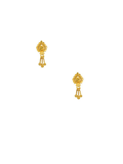 Gold Plated Traditional Floral Drop Earrings