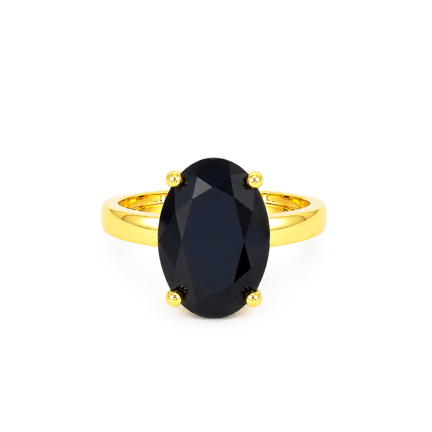 Gold Plated Black AD Finger Ring for Women