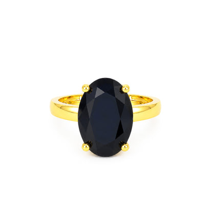 Gold Plated Black AD Finger Ring for Women
