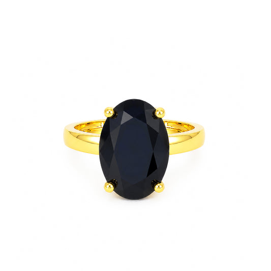 Gold Plated Black AD Finger Ring for Women