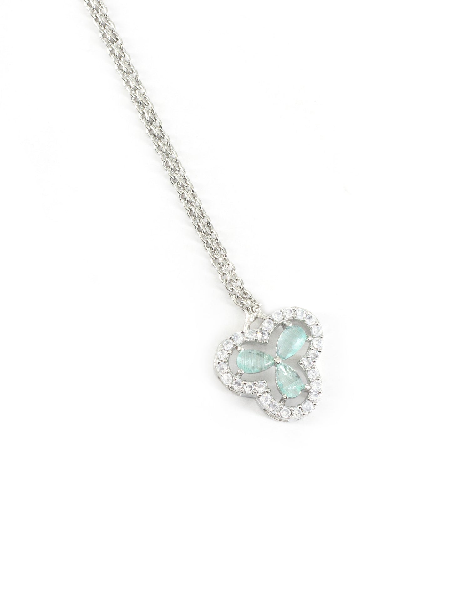 Silver Plated Mint Green Maang Tikka for Women