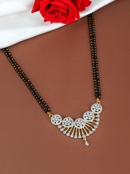 American Diamond Non-Tarnish Black Beaded Mangalsutra