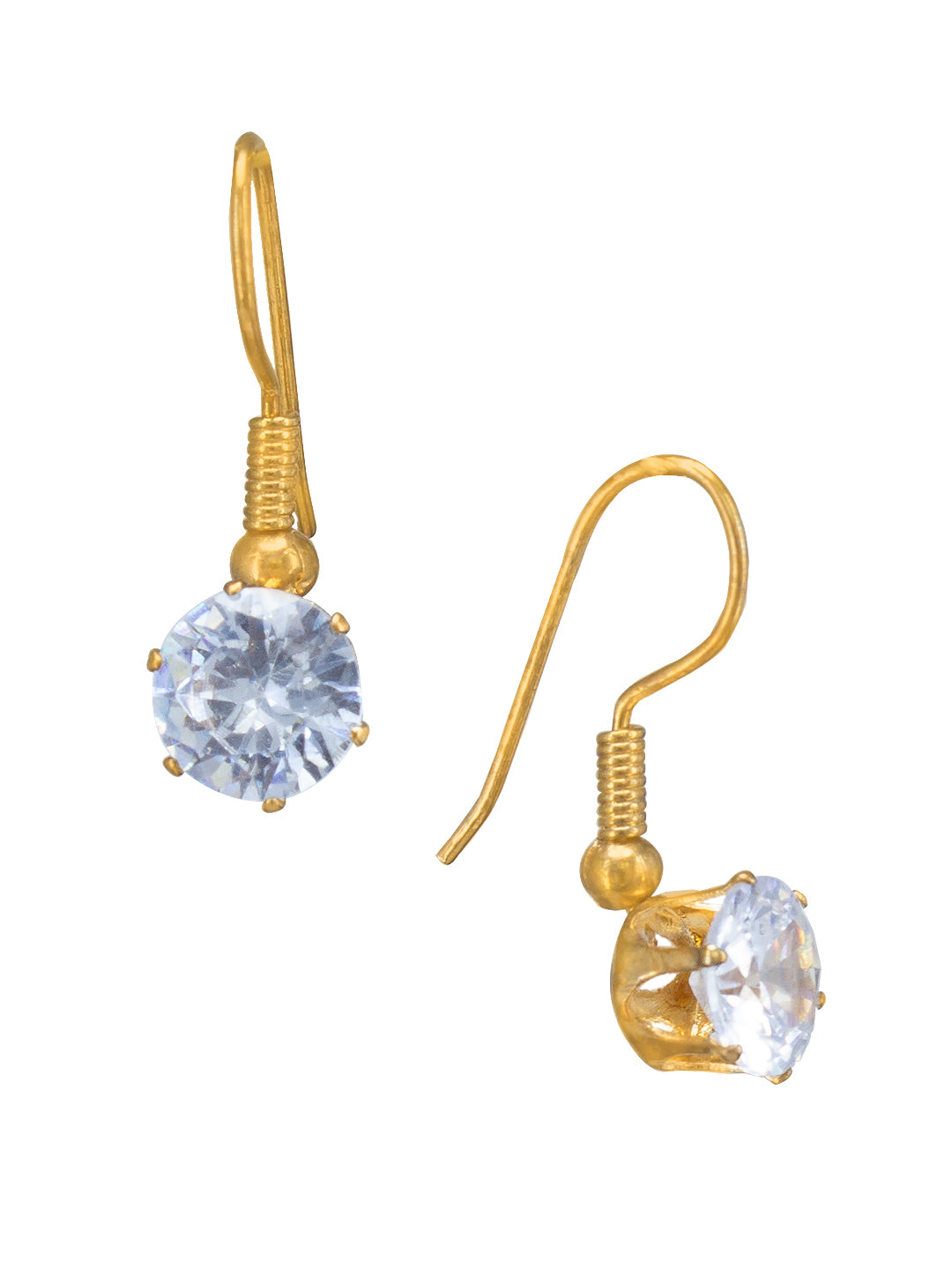 Gold Plated CZ Drop Earrings