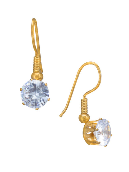 Gold Plated CZ Drop Earrings