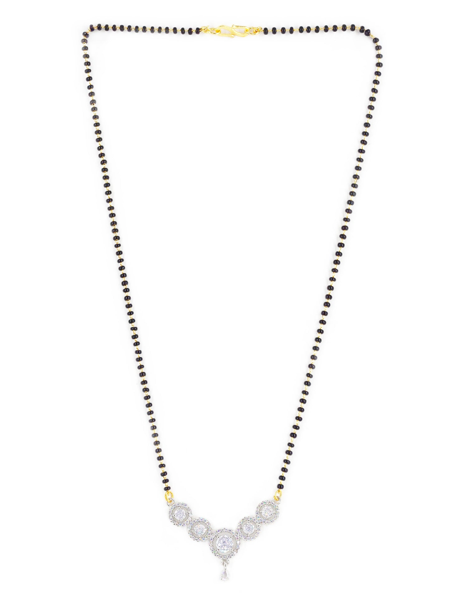 Silver Plated American Diamond Studded Mangalsutra for Women