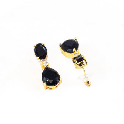 Gold Plated AD Teardrop Earrings for Women