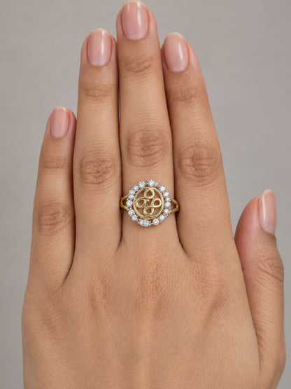 Gold Plated AD Finger Ring for Women