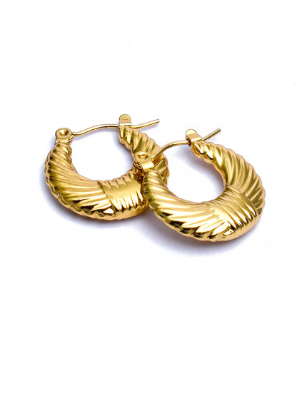Stainless Steel Anti Tarnish Vintage Hoop Earrings
