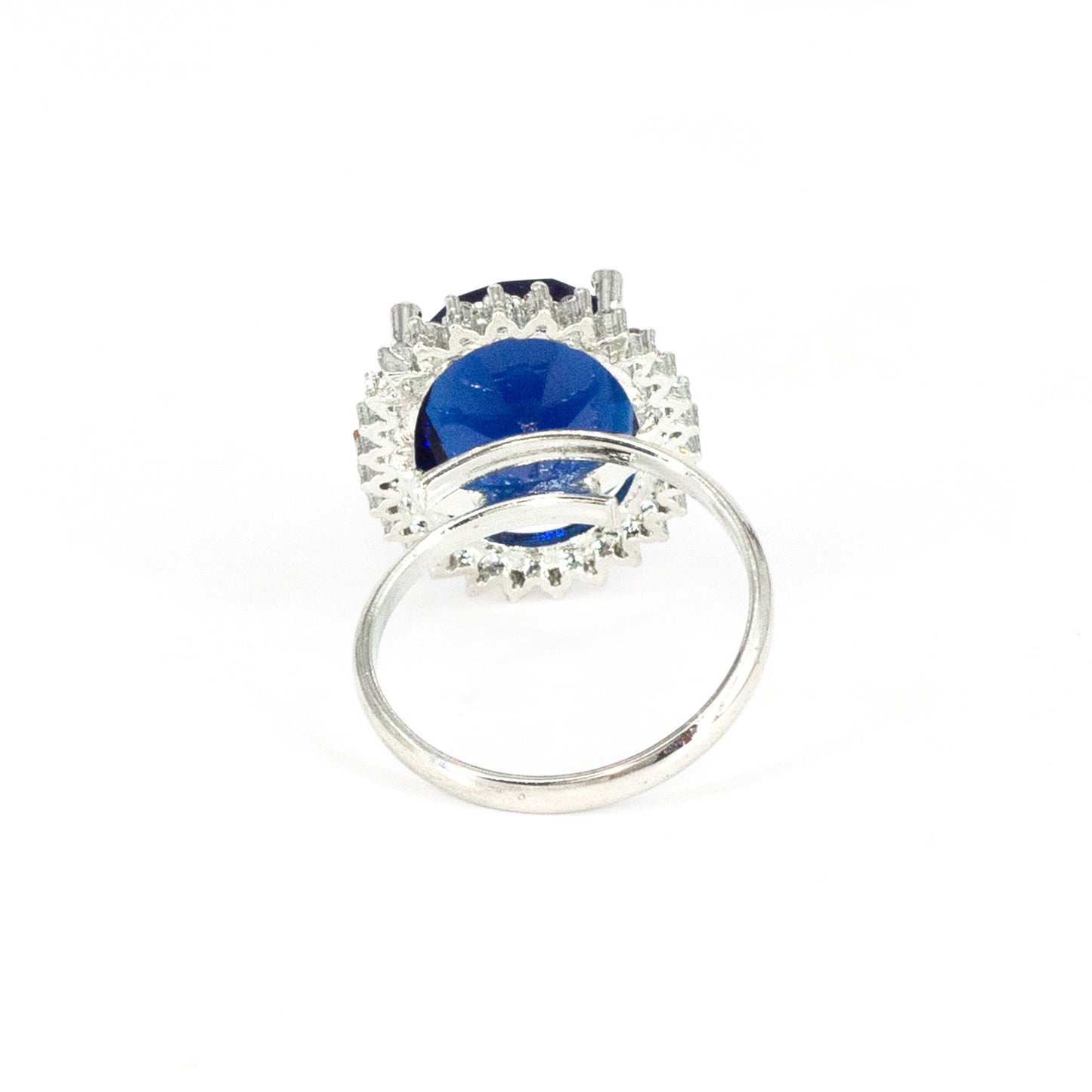 Silver Plated Blue AD Finger Ring for Women