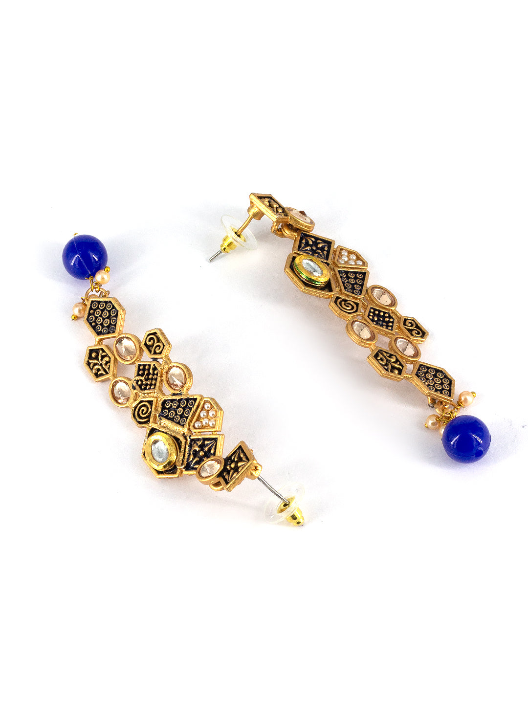 Blue Beads Drop Earrings