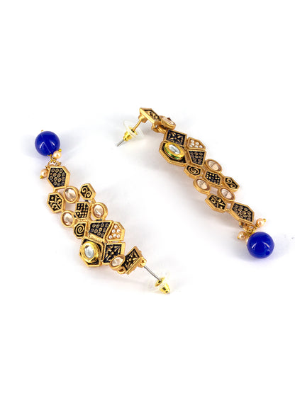 Blue Beads Drop Earrings