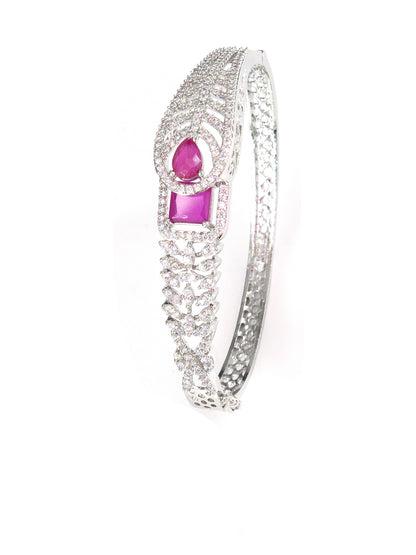 Silver Plated Ruby and AD Designer Bracelet