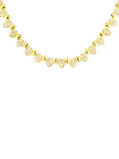 Gold Plated White American Diamond Designer Choker Set for Women