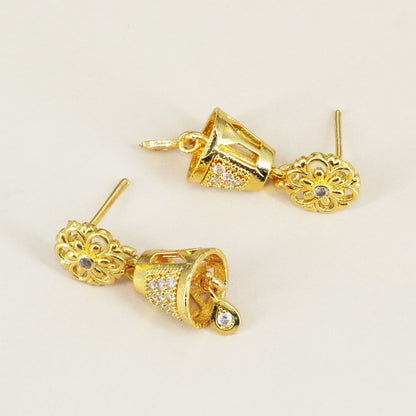 Micro Gold Plated AD Jhumki Earrings for Women