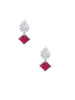 Red American Diamond Drop Earrings