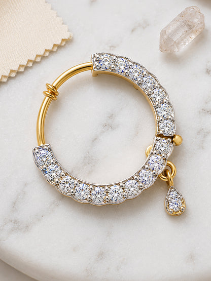 Gold Plated AD Large Nosering for Women