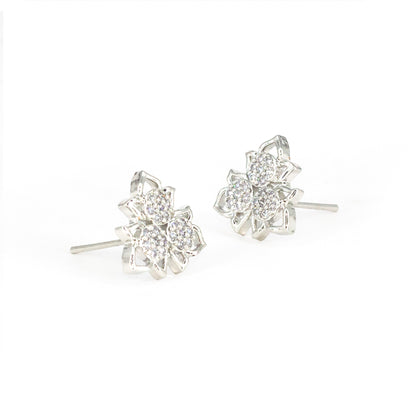 Silver Plated AD Studs Earring for Women