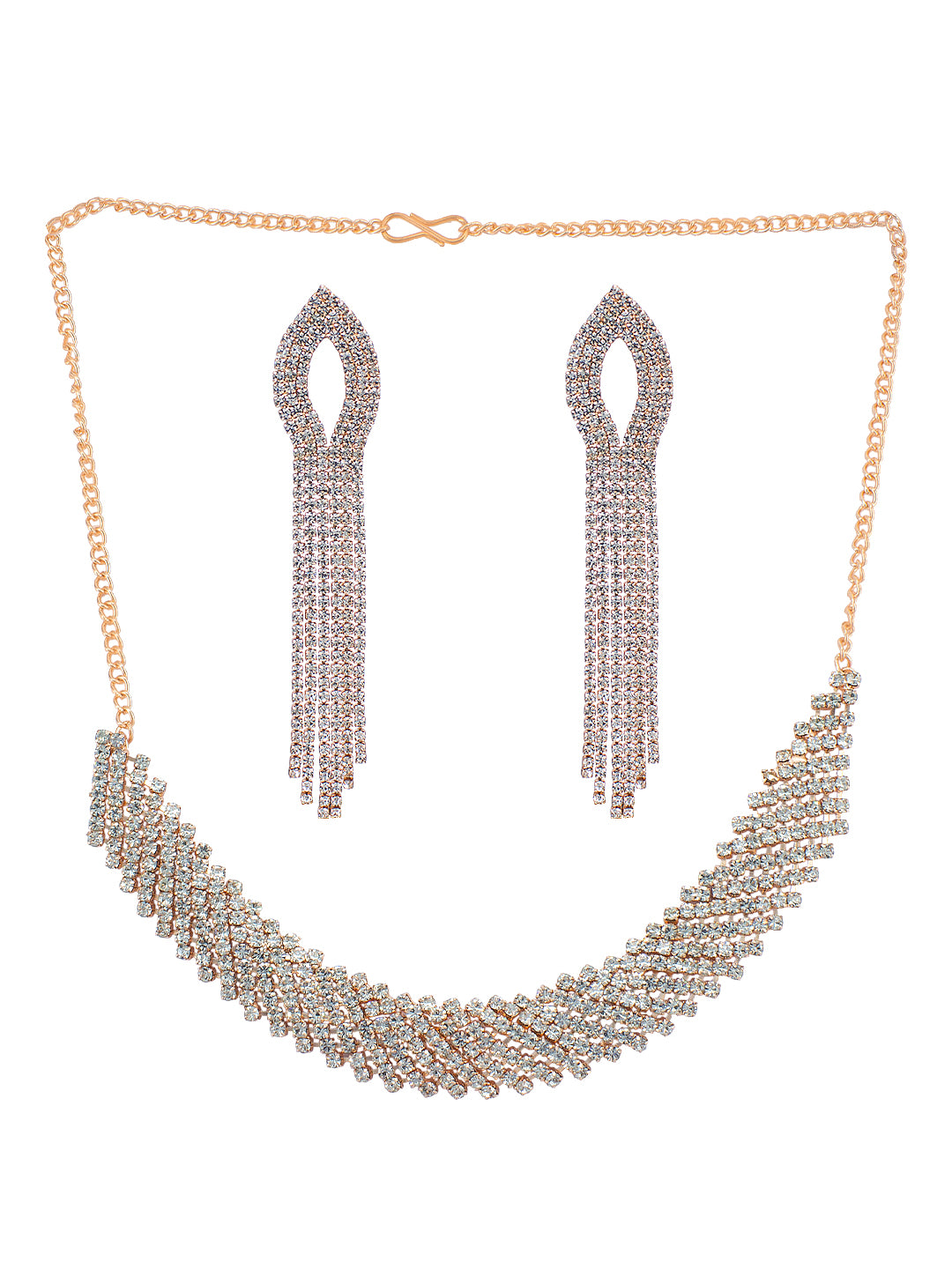 Rose Gold Plated CZ Jewellery Set