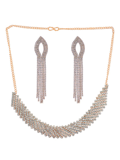 Rose Gold Plated CZ Jewellery Set