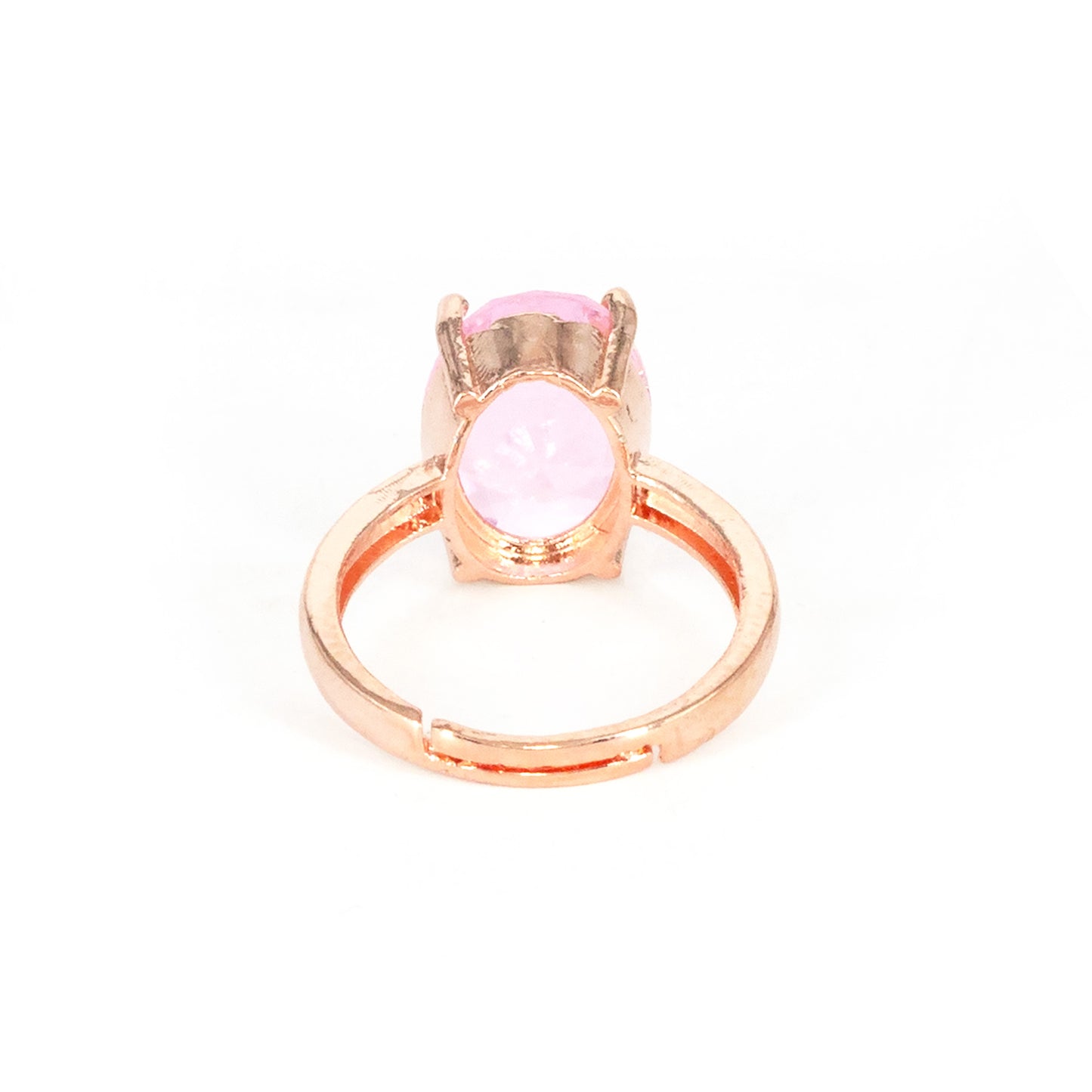 Rose Gold Plated Pink AD Finger Ring for Women