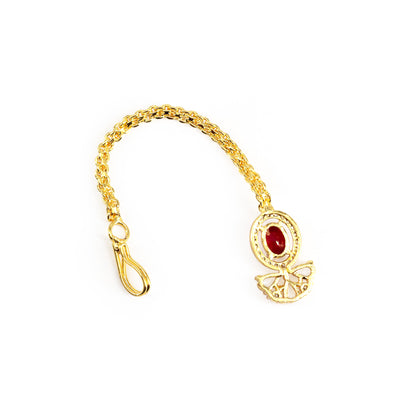 Gold Plated Red AD Maang Tikka for Women