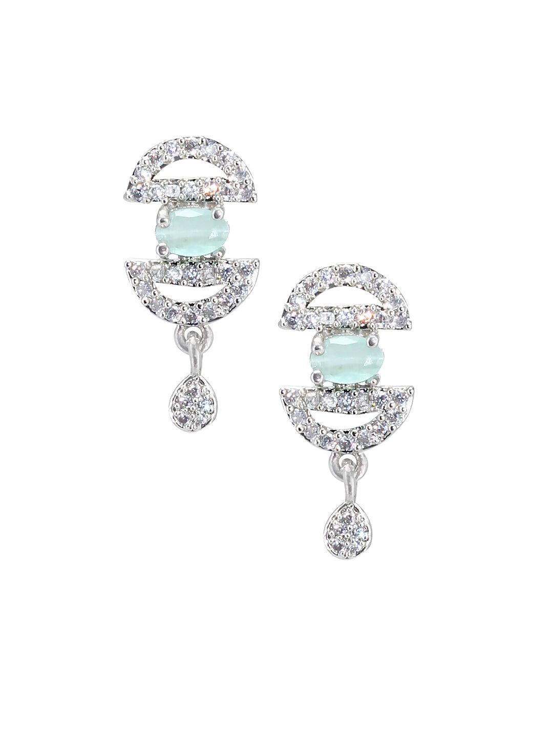Pink & Mint Green AD Jewellery Set