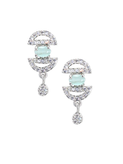Pink & Mint Green AD Jewellery Set