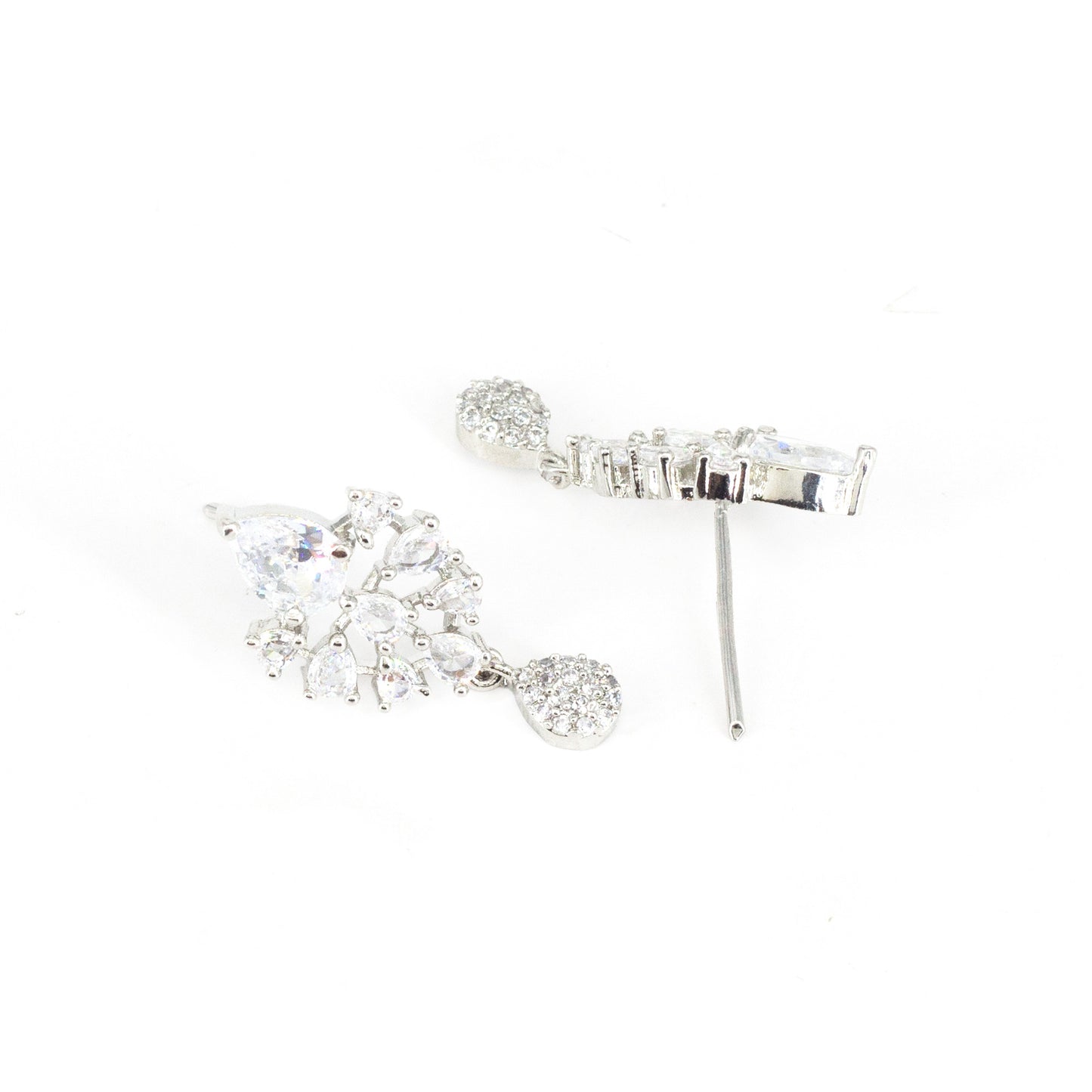 Silver Plated AD Drop Earrings for Women