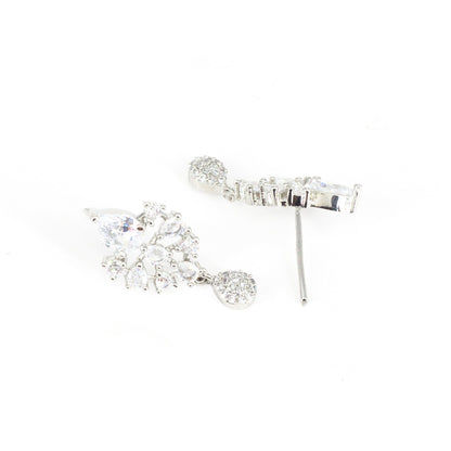 Silver Plated AD Drop Earrings for Women