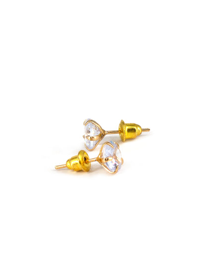 White AD Stud Earrings for Women