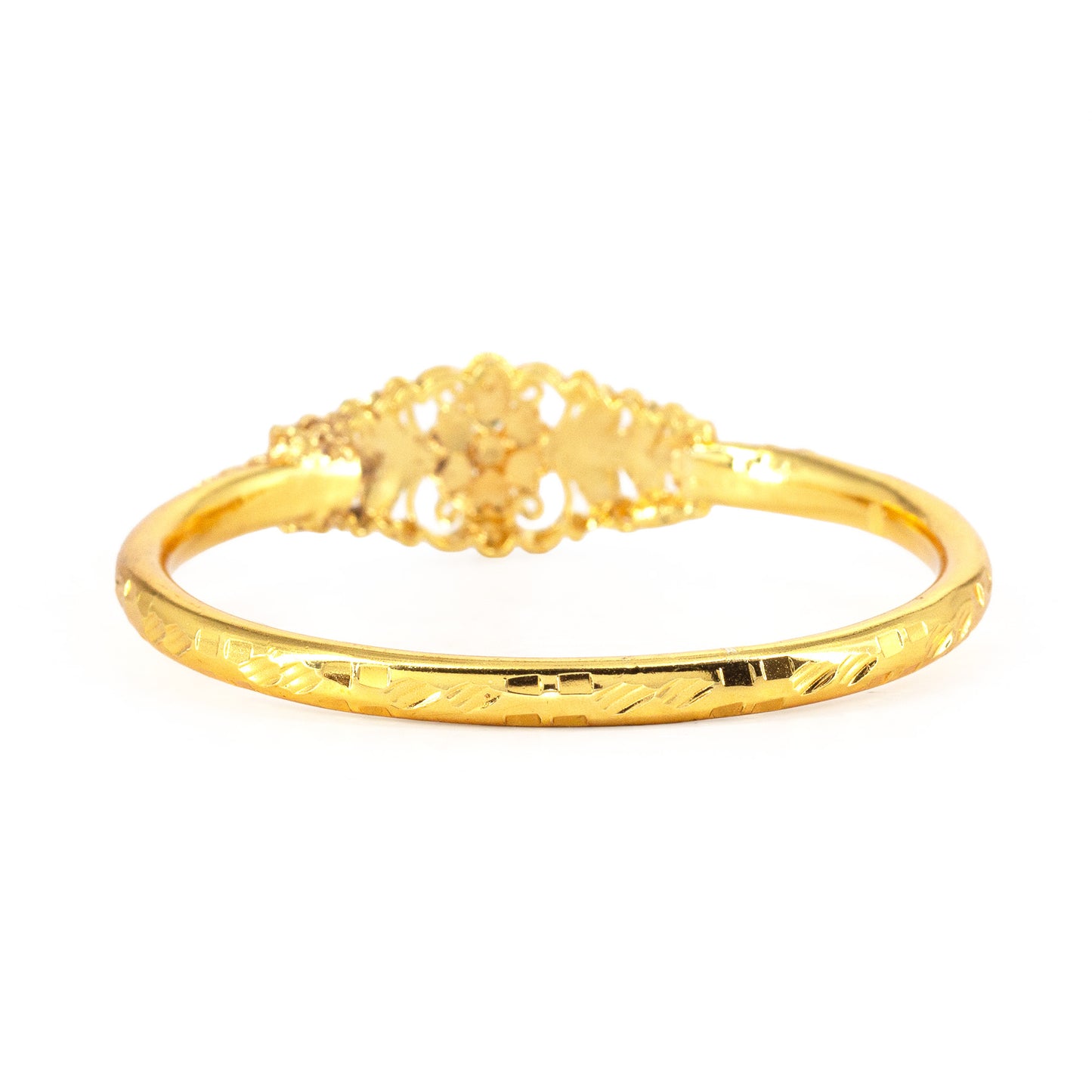 Gold Plated Floral Openable Kada Bracelet for Women