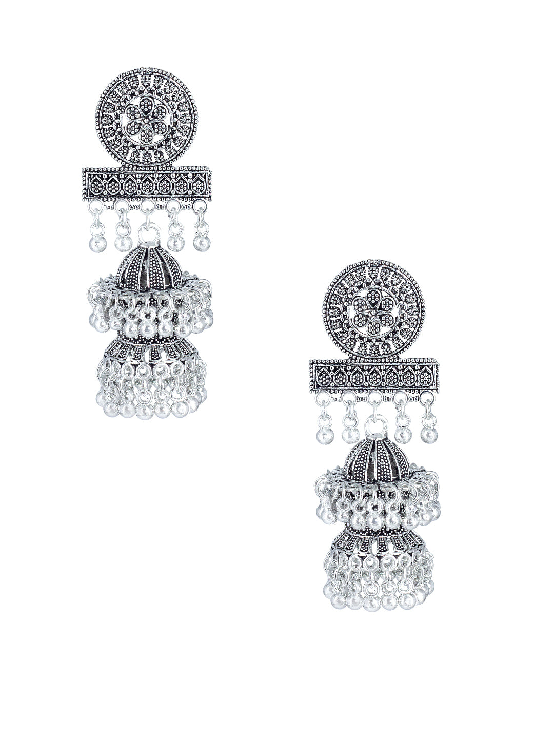 Floral Double Layered Jhumka Earrings