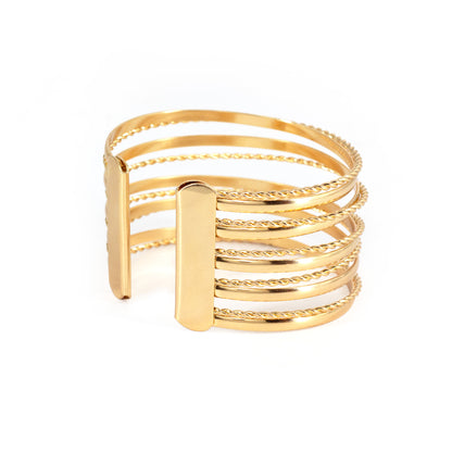 Gold Plated Adjustable Cuff Bracelet for Women
