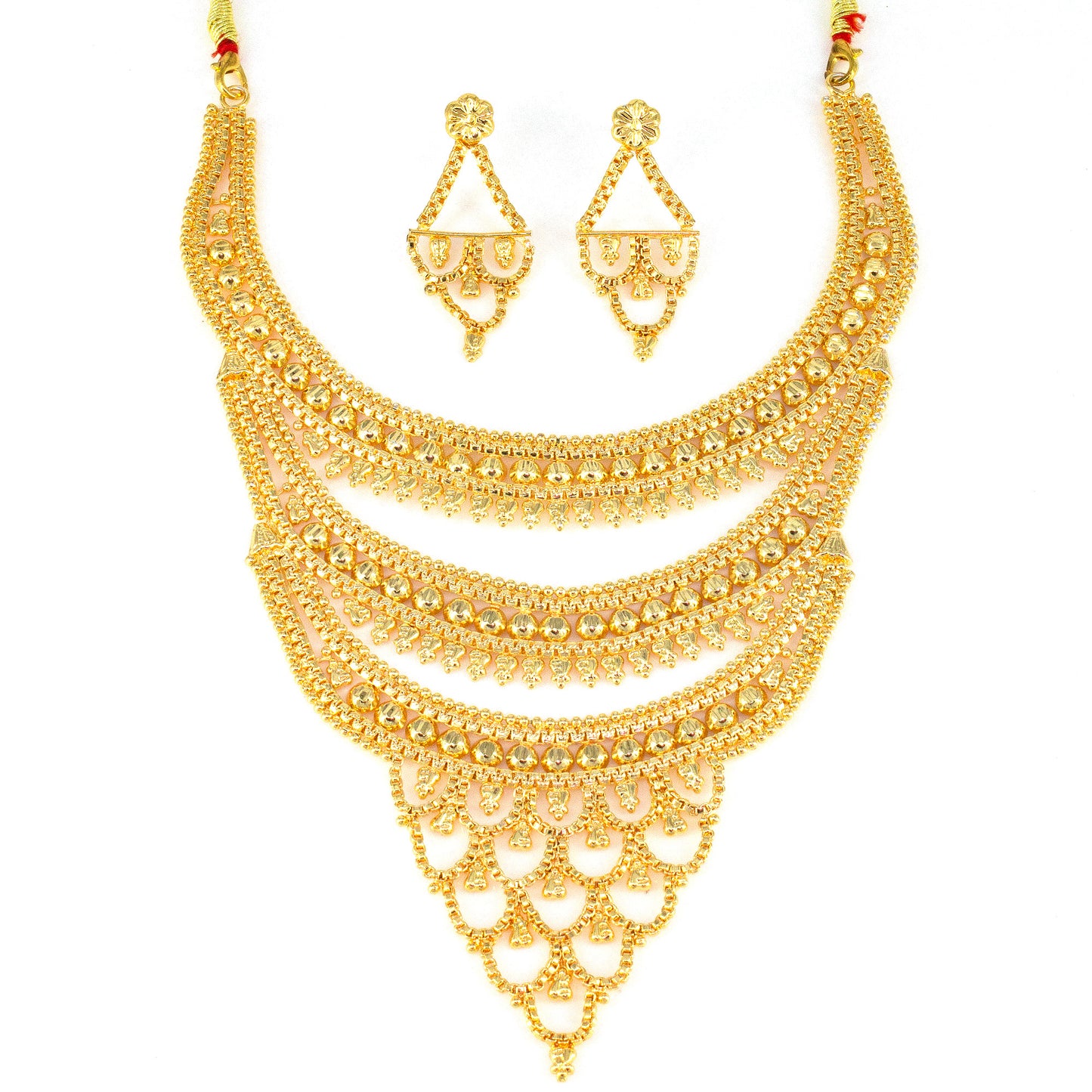Traditional Gold-Plated Layered Jewellery Set